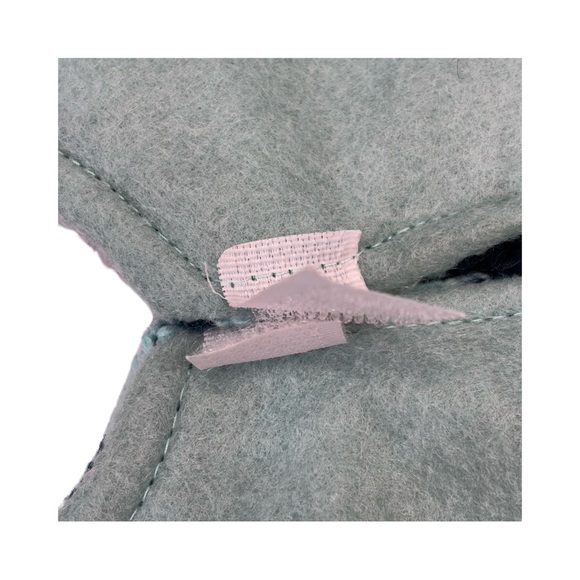 Norwegian Snowflake Knit Christmas Tabletop Tree Skirt Turquoise Teal Blue 18" - Picture 10 of 10